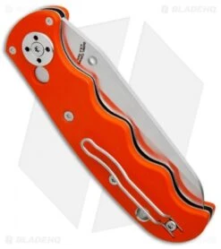 Spyderco Autonomy Automatic Knife Orange G-10 (3.75" Satin Serr) C165GSOR -Spyderco Sales spyderco autonomy orange satin serr sc165gsor BHQ 34300 jr side