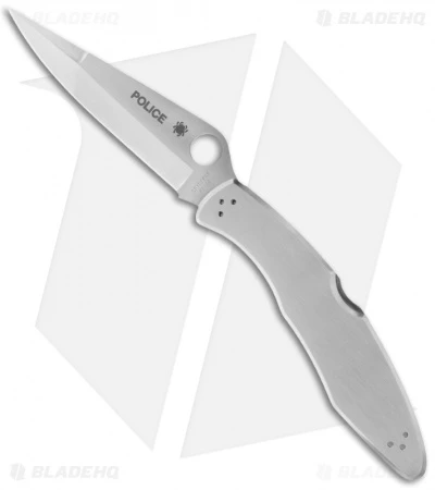 Spyderco Police Stainless Steel Lockback Knife (4.125" Satin) C07P 3 Spyderco Police Stainless Steel Lockback Knife (4.125" Satin) C07P