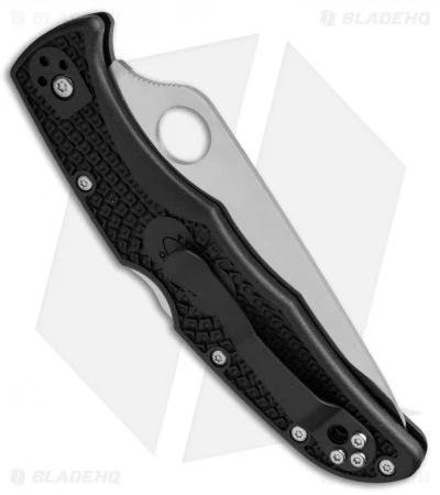 Spyderco Endura 4 Knife Black FRN Folder (3.75" Satin Serr) C10PSBK 4 Spyderco Endura 4 Knife Black FRN Folder (3.75" Satin Serr) C10PSBK - Image 2