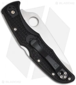 Spyderco Endura 4 Knife Black FRN Folder (3.75" Satin Full Serr) C10SBK -Spyderco Sales spyderco c10sbk endura back