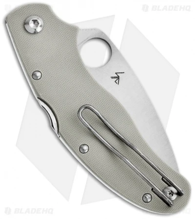 Spyderco Caly 3 Aogami Super Blue Gray G-10 Knife (3" Satin Plain) C113GPGY 4 Spyderco Caly 3 Aogami Super Blue Gray G-10 Knife (3" Satin Plain) C113GPGY - Image 2