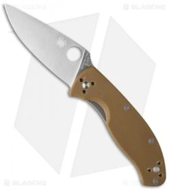 Spyderco Tenacious Liner Lock Knife Brown G-10 (3.39" Satin) C122GPBN
