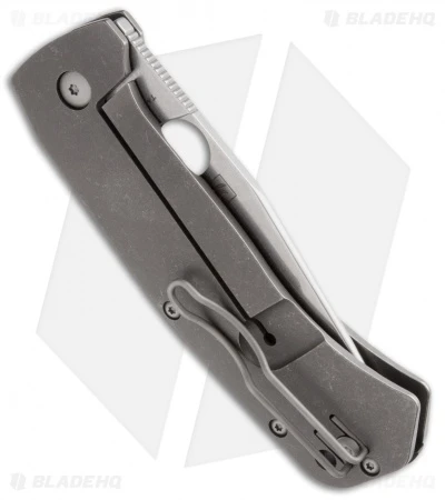 Spyderco Slysz Bowie Frame Lock Knife Titanium (3.375" Stonewash) C186TIP 4 Spyderco Slysz Bowie Frame Lock Knife Titanium (3.375" Stonewash) C186TIP - Image 2