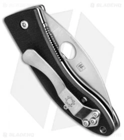 Spyderco Lil' Lum Chinese Folder Black G-10 (2.375" Satin) C205GP -Spyderco Sales spyderco c205gp lil lum g10 back