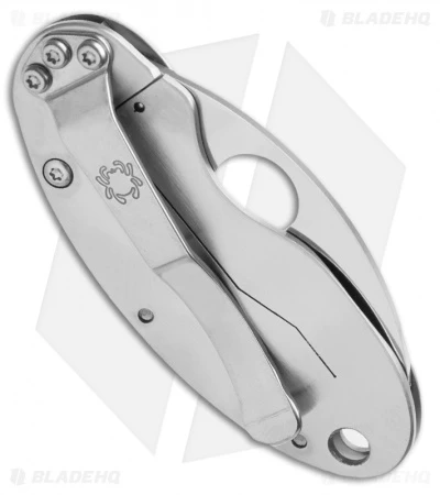 Spyderco Stainless Steel Cricket Folding Knife (1.875" Satin Full Serr) C29S 4 Spyderco Stainless Steel Cricket Folding Knife (1.875" Satin Full Serr) C29S - Image 2