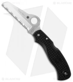 Spyderco Rescue 79 Mm Lockback Knife Black FRN (3.125" Satin Serr) C45SBK