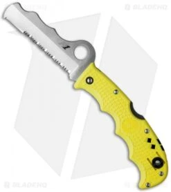 Spyderco Assist Salt H-1 Knife Yellow FRN (3.69" Satin Serr) C79PSYL