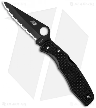Spyderco Pacific Salt H-1 Knife Black FRN (3.81" Black Full Serr) C91SBBK 3 Spyderco Pacific Salt H-1 Knife Black FRN (3.81" Black Full Serr) C91SBBK