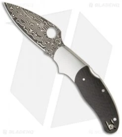 Spyderco Caly 3 Sprint Carbon Fiber Damascus Knife (3" Plain) C113CFPD