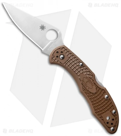 Spyderco Delica 4 Knife Flat Ground Brown FRN (2.88" Satin) C11FPBN 3 Spyderco Delica 4 Knife Flat Ground Brown FRN (2.88" Satin) C11FPBN