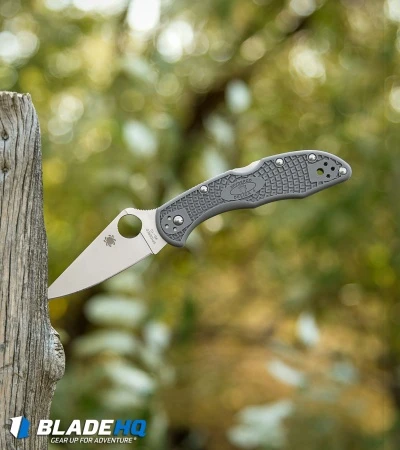 Spyderco Delica 4 Knife Flat-Ground Gray FRN (2.88" Satin) C11FPGY 6 Spyderco Delica 4 Knife Flat-Ground Gray FRN (2.88" Satin) C11FPGY - Image 4