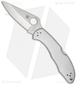 Spyderco Delica 4 Knife Stainless Steel SS Folder (2.88" Satin Plain) C11P