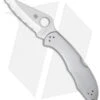 Spyderco Delica 4 Knife Stainless Steel SS Folder (2.88" Satin Full Serr) C11S -Spyderco Sales spyderco delica c11s
