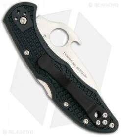 Spyderco Delica 4 Knife Emerson Opener FRN Folder (2.88" Satin) C11PGYW -Spyderco Sales spyderco delica emerson opener c11pgyw back