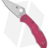 Spyderco Delica 4 Knife Flat Ground Pink FRN (2.88" Satin Plain) C11FPPN -Spyderco Sales spyderco delica flat ground pink c11fppn