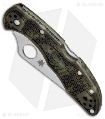 Spyderco Delica 4 Knife Flat Ground Zome Green FRN (2.88" Satin) C11ZFPGR 4 Spyderco Delica 4 Knife Flat Ground Zome Green FRN (2.88" Satin) C11ZFPGR - Image 2