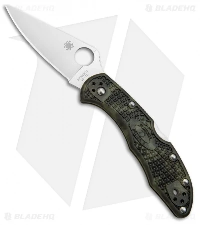 Spyderco Delica 4 Knife Flat Ground Zome Green FRN (2.88" Satin) C11ZFPGR 3 Spyderco Delica 4 Knife Flat Ground Zome Green FRN (2.88" Satin) C11ZFPGR