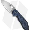 Spyderco Domino Blue Weave Carbon Fiber Flipper Knife (3.13" Satin) C172CFBLTIP -Spyderco Sales spyderco domino blue weave carbon fiber c172cfbltip