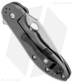 Spyderco Domino Red Weave Carbon Fiber Flipper Knife (3.13" Satin) C172CFRDTIP -Spyderco Sales spyderco domino red cf C172CFRDTIP BHQ 36729 dl side