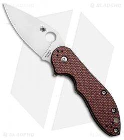 Spyderco Domino Red Weave Carbon Fiber Flipper Knife (3.13" Satin) C172CFRDTIP