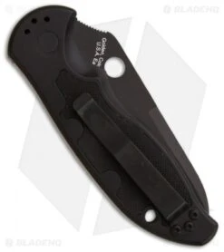 Spyderco Embassy Automatic Knife (3.13" Black Serr) C121BKPS 5 Spyderco Embassy Automatic Knife (3.13" Black Serr) C121BKPS -Spyderco Sales spyderco embassy c121bkps back