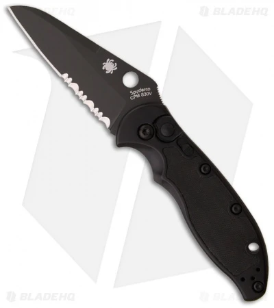 Spyderco Embassy Automatic Knife (3.13" Black Serr) C121BKPS 3 Spyderco Embassy Automatic Knife (3.13" Black Serr) C121BKPS
