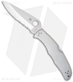 Spyderco Endura 4 Knife Stainless Steel SS Folder (3.875" Satin Serr) C10PS