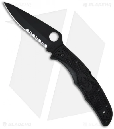 Spyderco Endura 4 Knife Tactical Black FRN Folder (3.75" Black Serr) C10PSBBK 3 Spyderco Endura 4 Knife Tactical Black FRN Folder (3.75" Black Serr) C10PSBBK