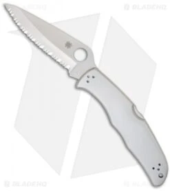 Spyderco Endura 4 Knife Stainless Steel SS Folder (3.875" Satin Full Serr) C10S