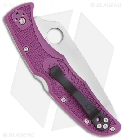 Spyderco Endura 4 Knife Flat Ground Purple FRN (3.75" Satin Plain) C10FPPR 4 Spyderco Endura 4 Knife Flat Ground Purple FRN (3.75" Satin Plain) C10FPPR - Image 2