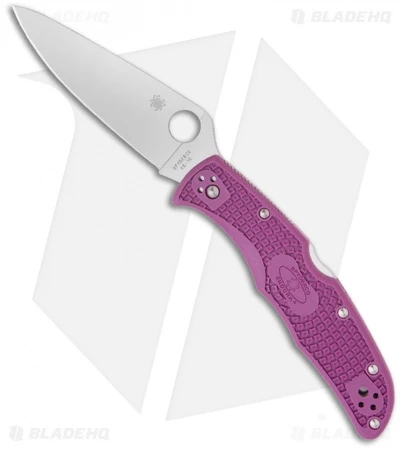 Spyderco Endura 4 Knife Flat Ground Purple FRN (3.75" Satin Plain) C10FPPR 3 Spyderco Endura 4 Knife Flat Ground Purple FRN (3.75" Satin Plain) C10FPPR