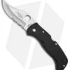 Spyderco James Keating Chinook Lockback Knife Black G-10 (3.75" Satin Serr) -Spyderco Sales spyderco james keating chinook black BHQ 5288 er