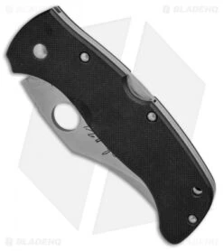 Spyderco James Keating Chinook Lockback Knife Black G-10 (3.75" Satin Serr) -Spyderco Sales spyderco james keating chinook black BHQ 5288 er spine