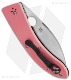 Spyderco Lum Large Chinese Folder Knife Pink G-10 (3.75" Satin) C143GPNP 5 Spyderco Lum Large Chinese Folder Knife Pink G-10 (3.75" Satin) C143GPNP -Spyderco Sales spyderco lum chinese pink c143gpnp side