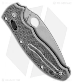 Spyderco Manix 2 Lightweight Knife Gray (3.375" Maxamet Stonewash) C101GPGY2 -Spyderco Sales spyderco manix 2 gray C101GPGY2 BHQ 24678 er side