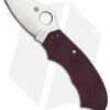 Spyderco Meerkat Knife Burgundy FRN (2" Satin Plain) C64JPBRG -Spyderco Sales spyderco maroon meerkat