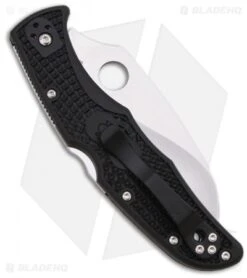Spyderco Matriarch 2 Knife Black FRN (3.55" Satin Full Serr) C12SBK2 -Spyderco Sales spyderco matriarch c12sbk2 back