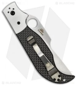 Spyderco Navaja Knife W/ Carbon Fiber (3.875" Satin Plain) C147CFP -Spyderco Sales spyderco navaja c147cf back
