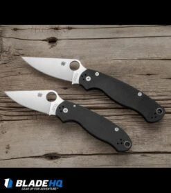 Spyderco Para 3 Compression Lock Knife Black G-10 (3" Stonewash) C223GP -Spyderco Sales spyderco para3 pm2 size comparison