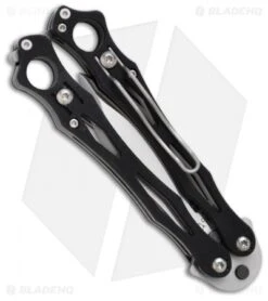 Spyderco SmallFly Butterfly Knife Balisong Flipper Black (3" Satin) B02GP -Spyderco Sales spyderco spyderfly b02gp back