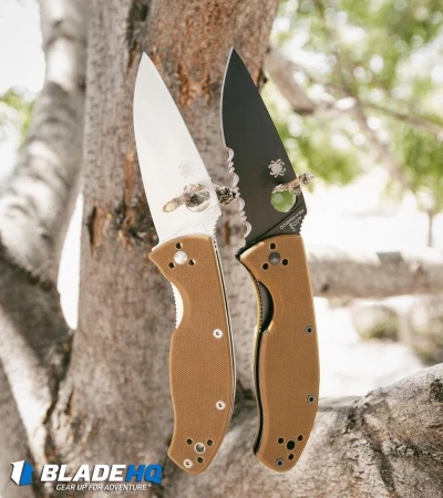 Spyderco Tenacious Liner Lock Knife Brown G-10 (3.39" Black Serr) C122GPSBBN 5 Spyderco Tenacious Liner Lock Knife Brown G-10 (3.39" Black Serr) C122GPSBBN - Image 3