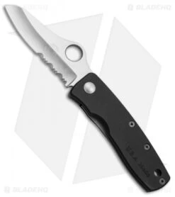 Spyderco Terzuola Jr. Liner Lock Knife Aluminum (2.75" Satin Serr)
