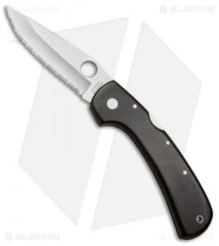Spyderco Wayne Goddard Lock Back Knife Brown Micarta (3.625" Serr) *LOCK ROCK*