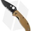 Spyderco Tenacious Liner Lock Knife Brown G-10 (3.39" Black Serr) C122GPSBBN -Spyderco Sales spydero c122gpsbbn cm